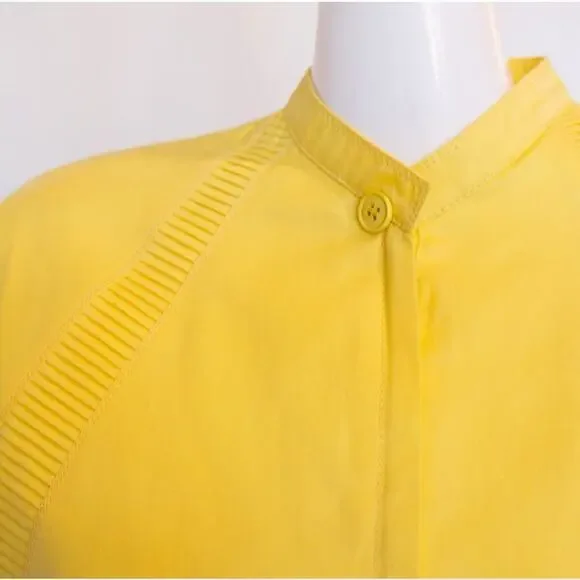 Vintage Gianni Versace Canary Yellow 100% Cotton Skirt & Jacket Ensemble